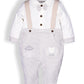 Romper with a bow for Baby Boy-GREY