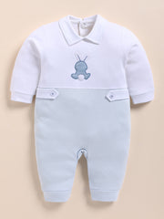Full Sleeve Romper for Boys – Baby Blue Bunny Collared
