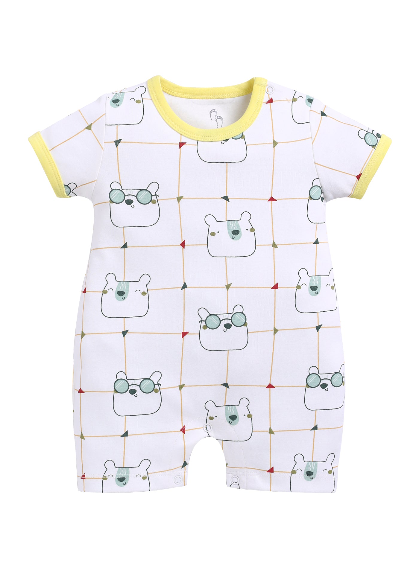 Half Sleeve Romper for Boys - Green