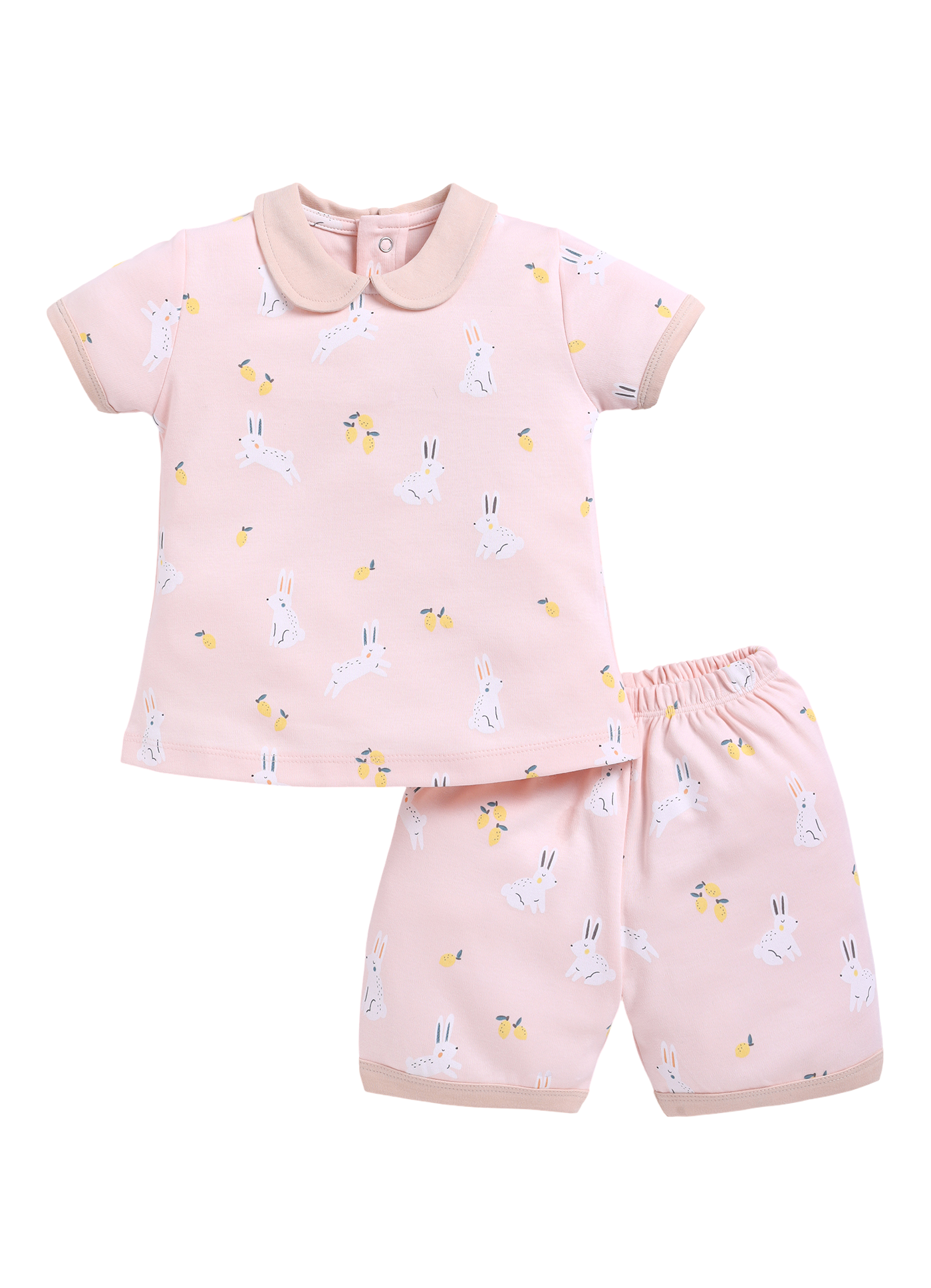 Half Sleeve Top & Bottom for Girls - Rose