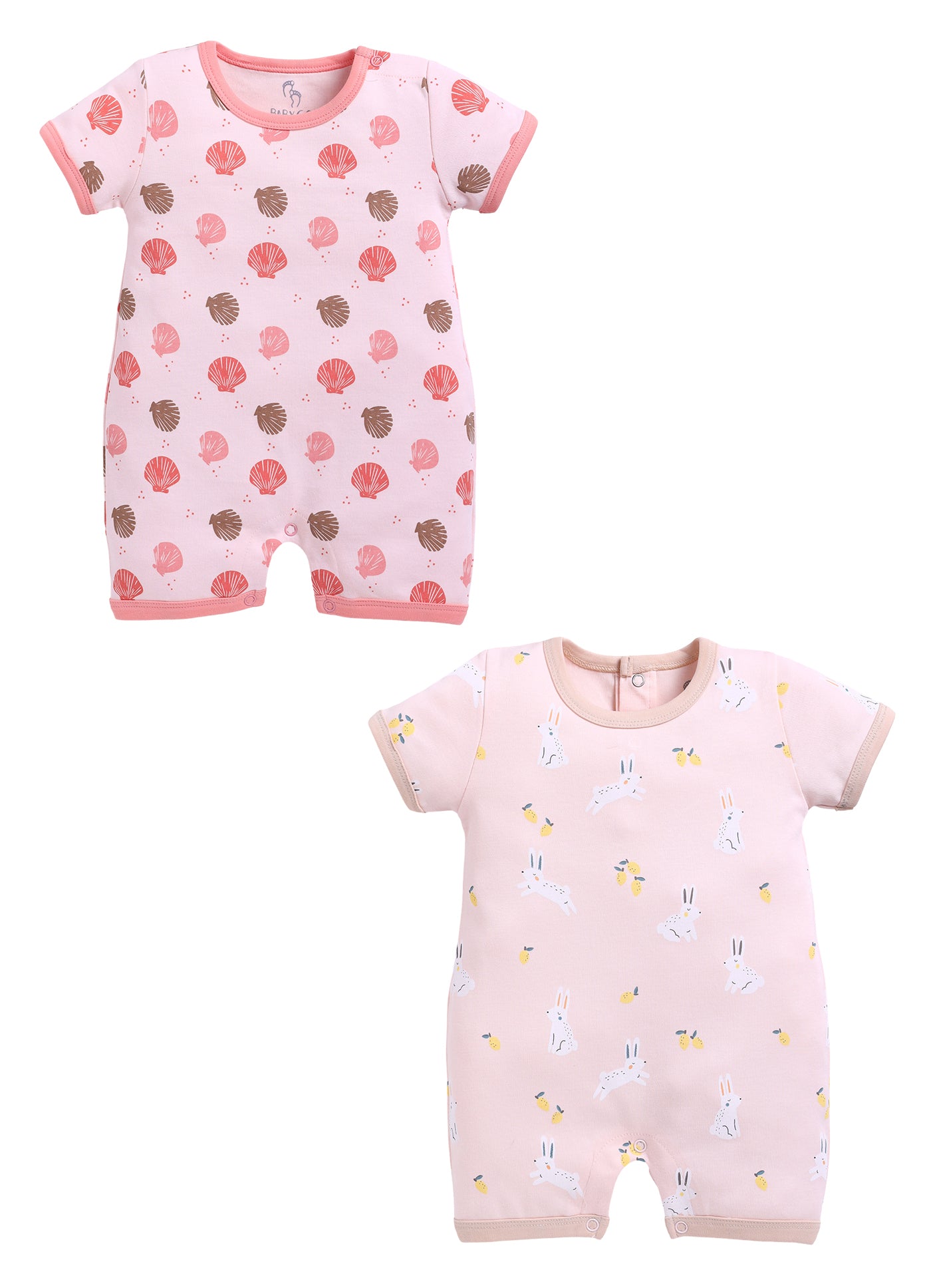 Half Sleeve Romper for Girls - Rose & Coral