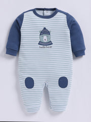 Full Sleeve Romper for Boys – Blue Striped