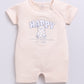 Baby Boy Short Sleeve Romper with Happy Little Bearcus-Yellow