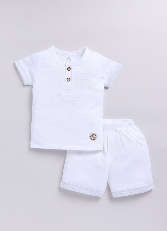 Baby Boy Little Explorer Half T Shirt & Short Set-Gray