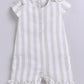 Baby Girl Striped Romper-BEIGE