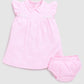 Half Sleeve Coller Neck Baby Girl Frock/Dress-Pink