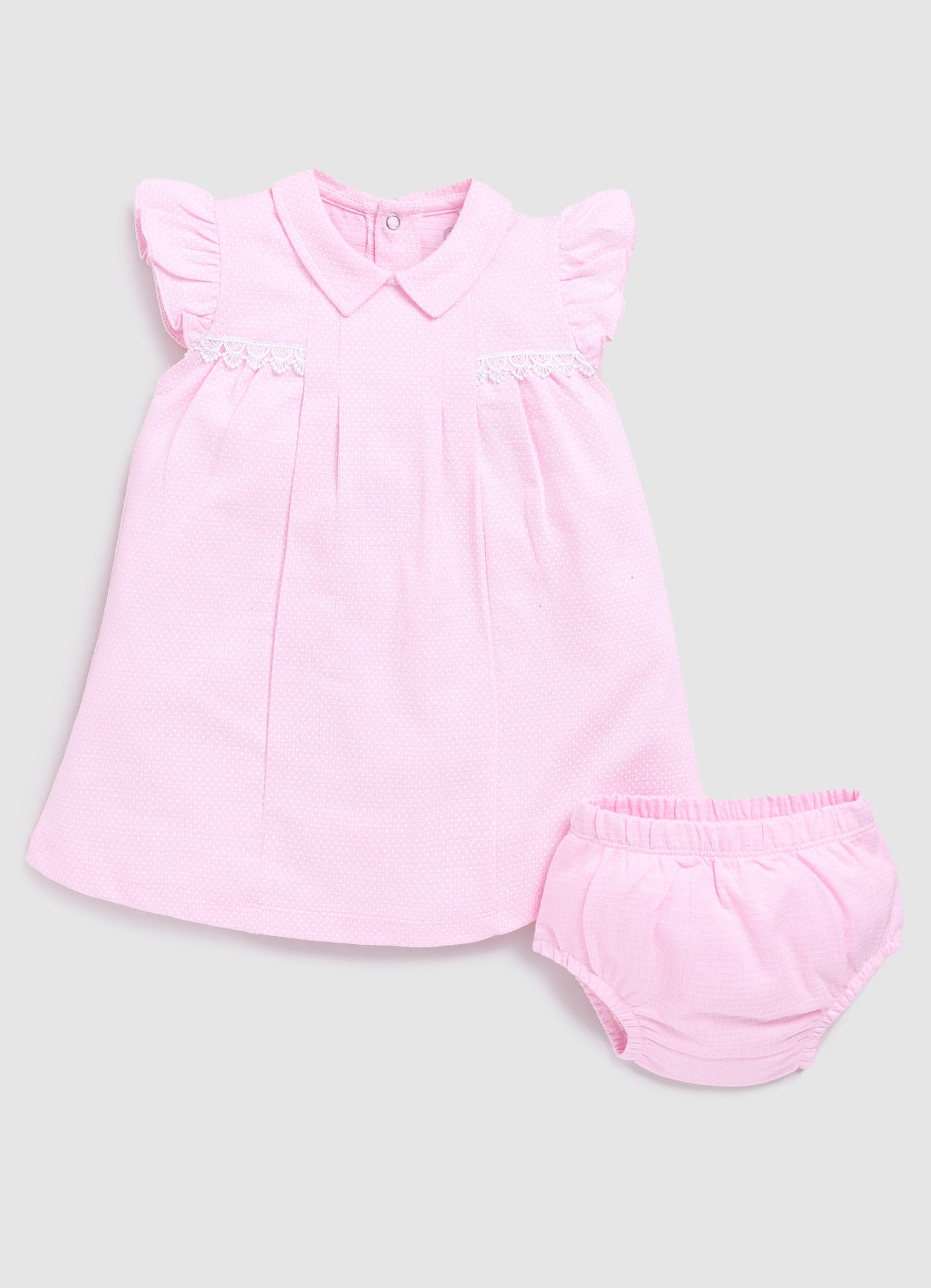 Half Sleeve Coller Neck Baby Girl Frock/Dress-Pink