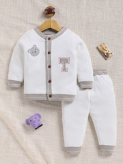 Top & Bottom for Boys - Grey Bear Patch Varsity