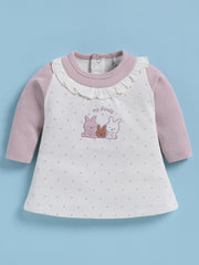 Frock – White Purple Bunny Family