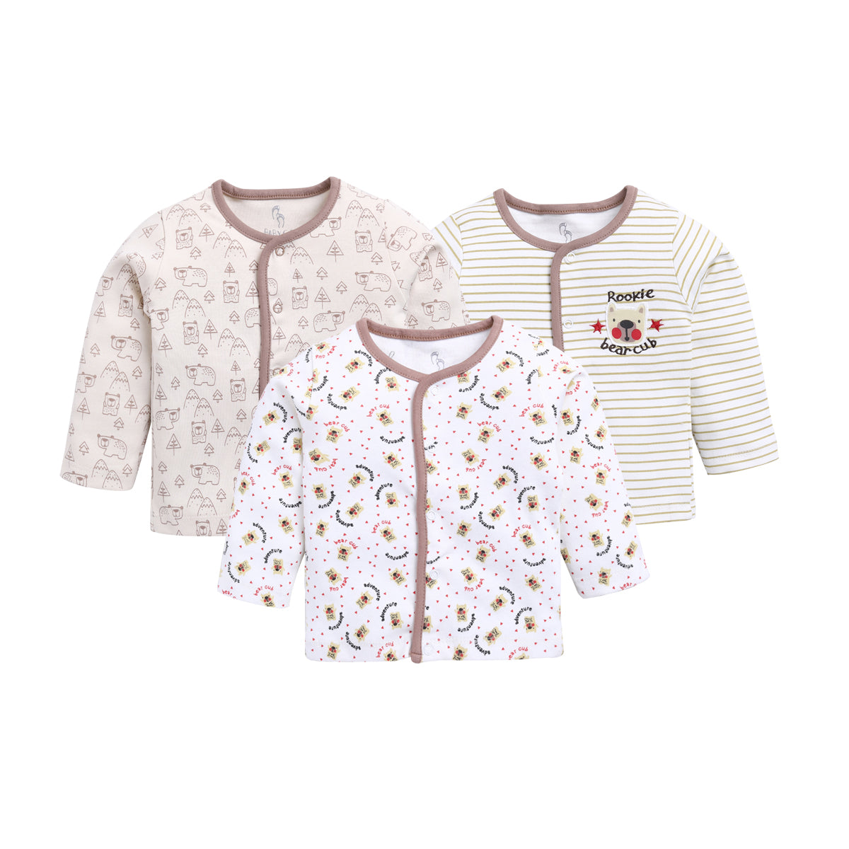 Baby Boys & Baby Girls Printed Pure Cotton T Shirt  (White, Pack of 3)