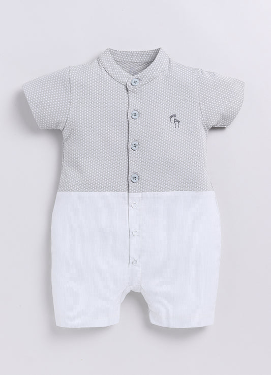 Baby Go Cute Baby Boy Romper-GREY