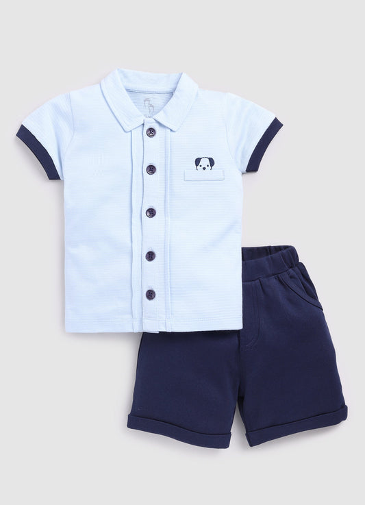 Baby Boy T shirt with Short set-Sky Blue