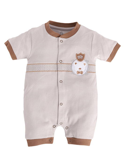 Half Sleeves Round neck Romper/Summer clothes/Creeper/new born/infent wear/ for Baby Boys 100% Pure Cotton-GRAY