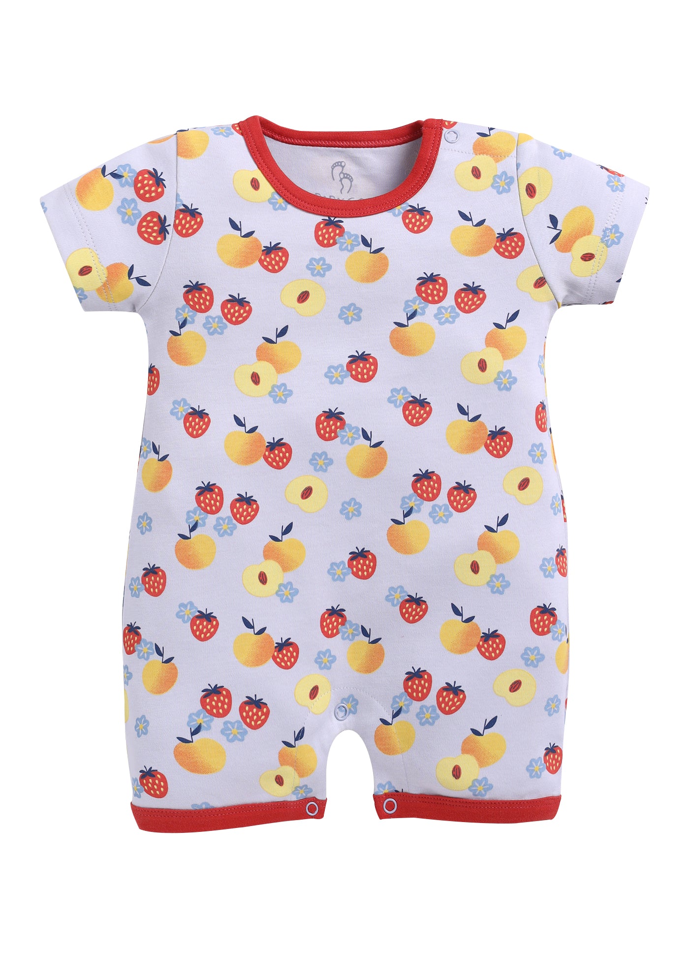 Half Sleeve Romper for Girls - Peach