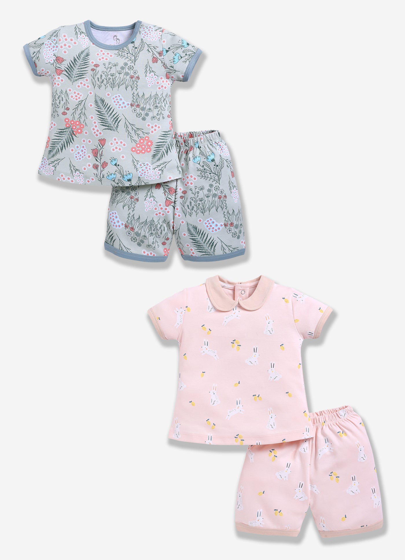 Half-Sleeve Top & Bottom For Girls - Sage & Rose