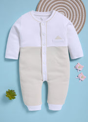 Full Sleeve Romper for Boys – Light Yellow Buttoned Up