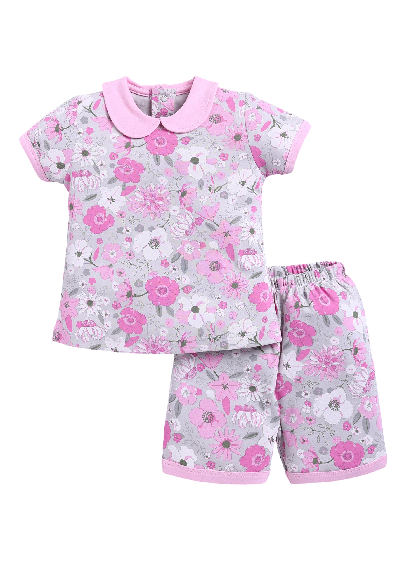 Half Sleeve Top & Bottom for Girls - Pink