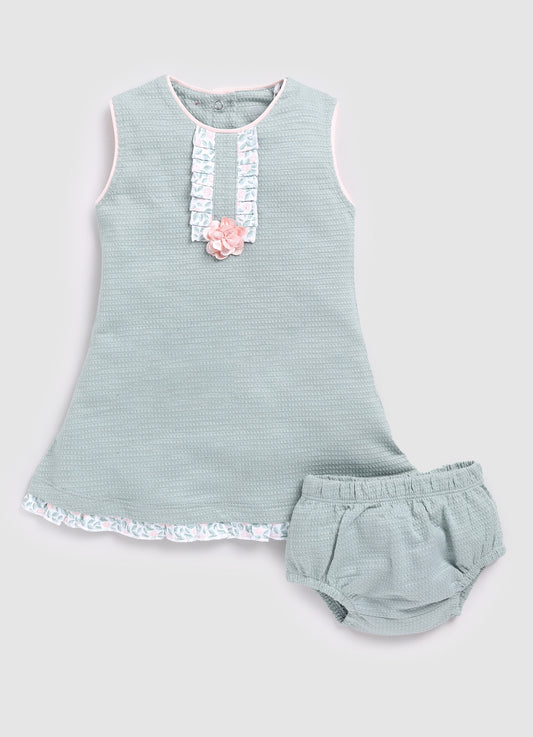 Sleeveless Baby Girl Frock-Green