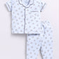 Bear Printed Baby Girl Half Sleeves Night Suit-PINK