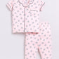 Bear Printed Baby Girl Half Sleeves Night Suit-PINK