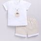 Baby Bear Cotton Baby Boy Half T Shirt & Short Set-SKY
