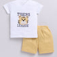 Cute Tiger Designed Baby Boy Half T Shirt & Short Set-LIME YELLOW