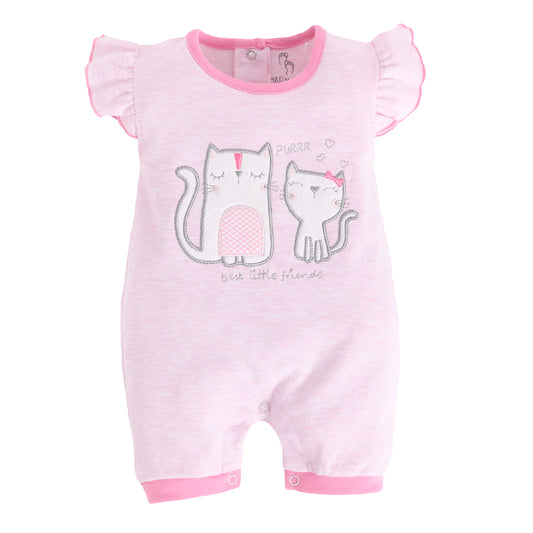 Half Sleeves Round neck Romper/Summer clothes/Creeper/new born/infent wear/ for Baby Girls 100% Pure Cotton-PINK