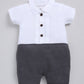Cute Fromal Baby Boy Half Sleeves Romper-NAVY
