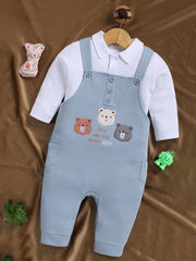 Dungaree - Baby Blue Textured Waffle