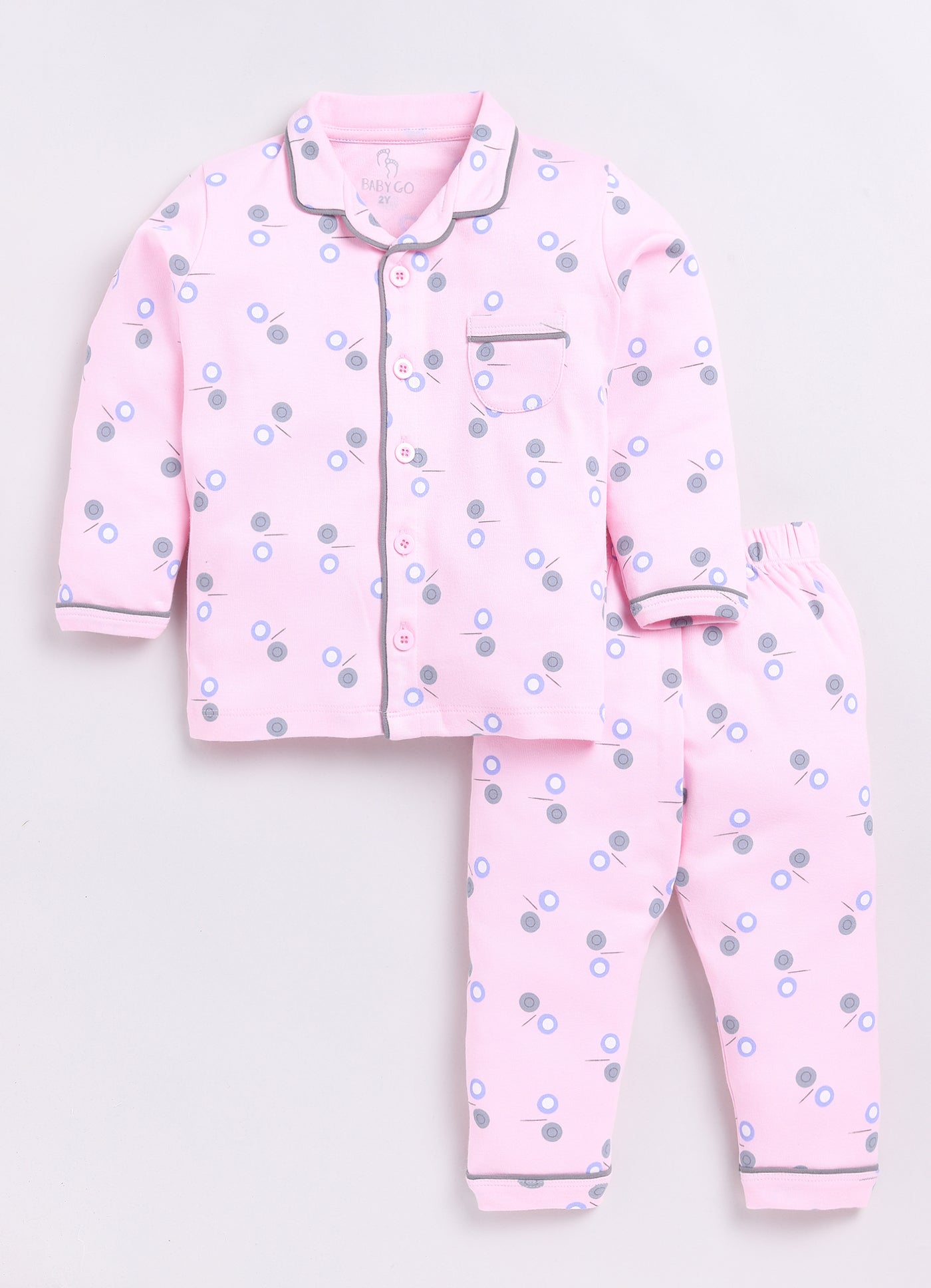 Cute & Comfy Baby Girl Night Suit-PINK