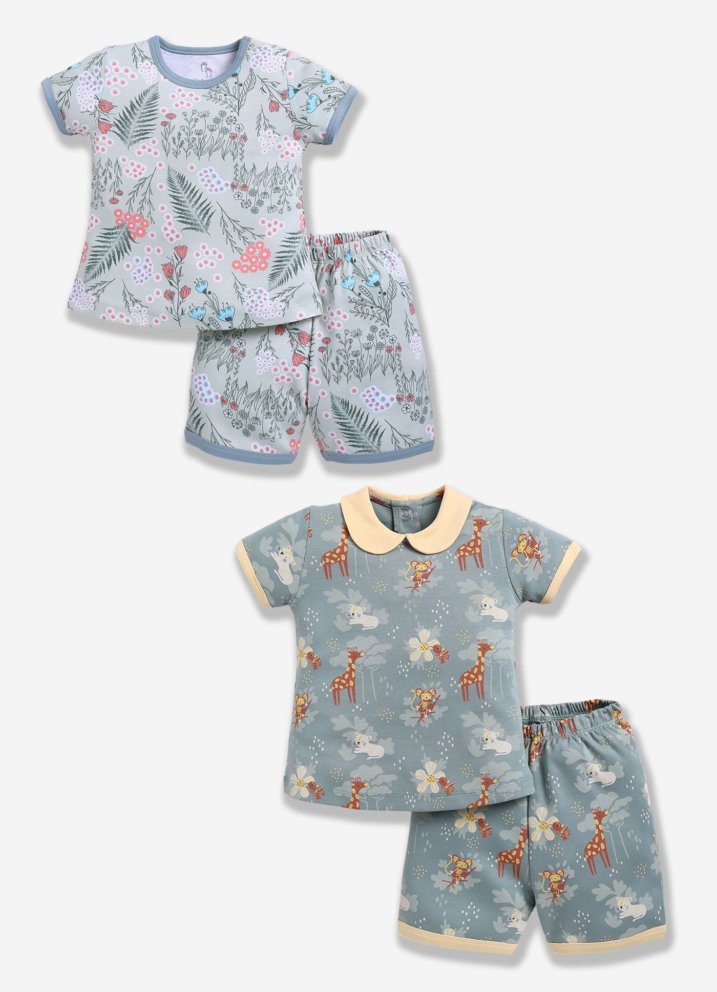 Half-Sleeve Top & Bottom For Girls - Sage & Olive