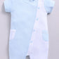 Twin Color Stylish Baby Boy Romper-Sky Blue