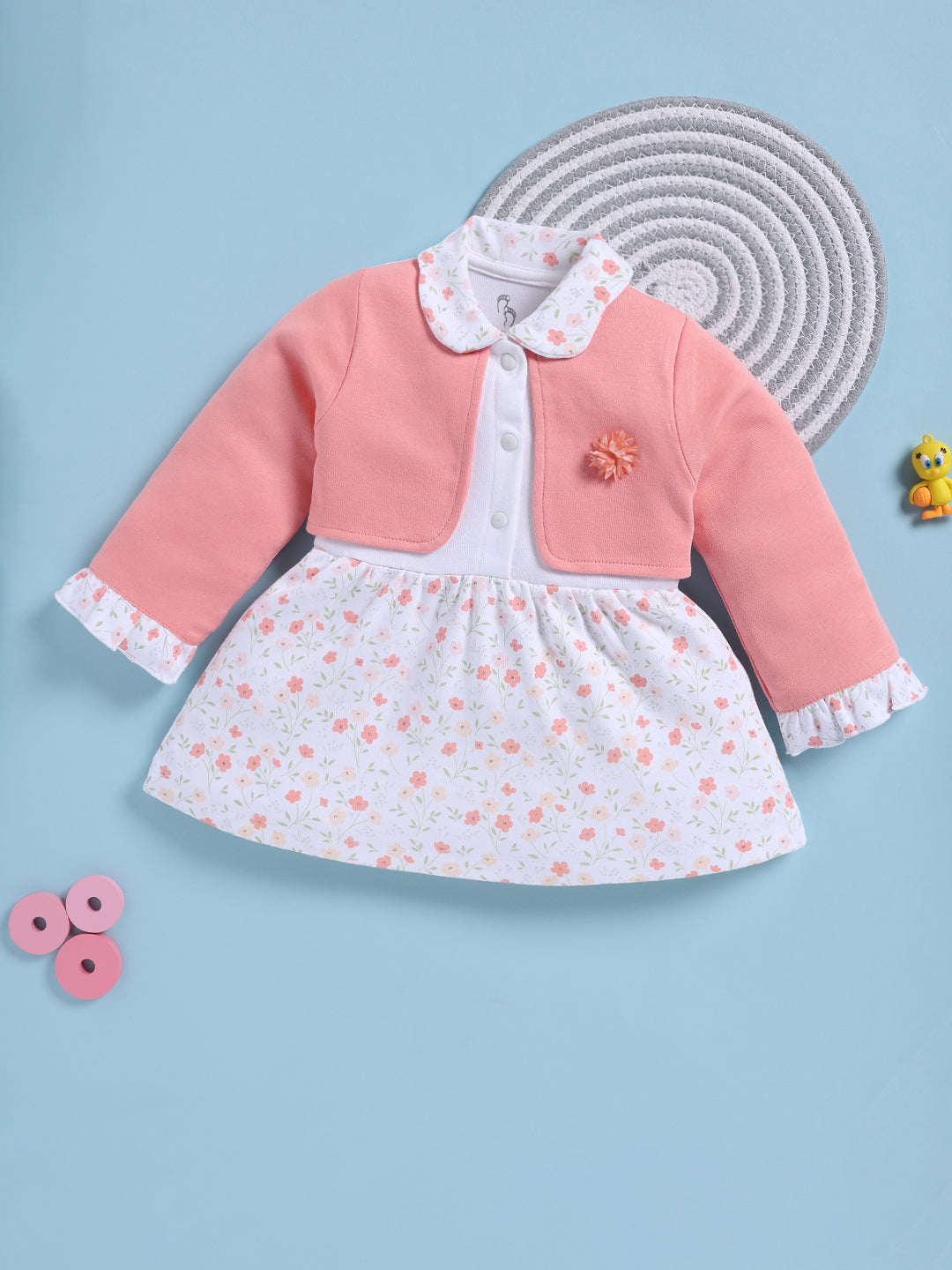 Frock – Coral Pink Peachy Floral