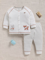 Top & Bottom for Boys - Off-White Woodland Fox