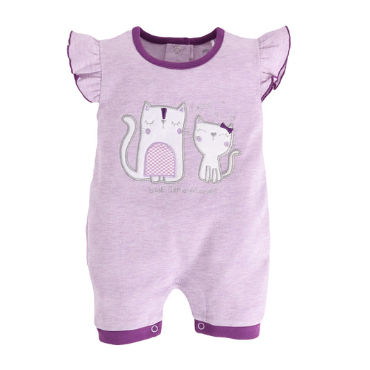 Half Sleeves Round neck Romper/Summer clothes/Creeper/new born/infent wear/ for Baby Grils 100% Pure Cotton-PURPLE