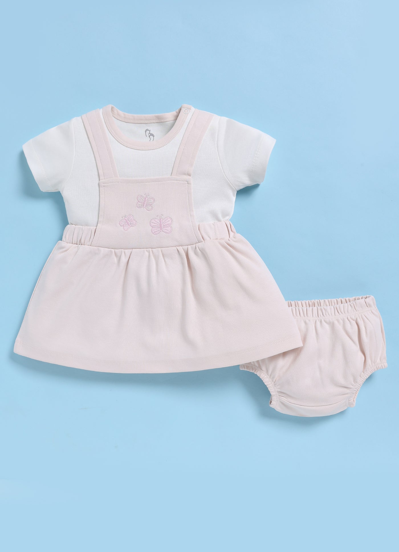 Frock – Light Pink Three Butterflies