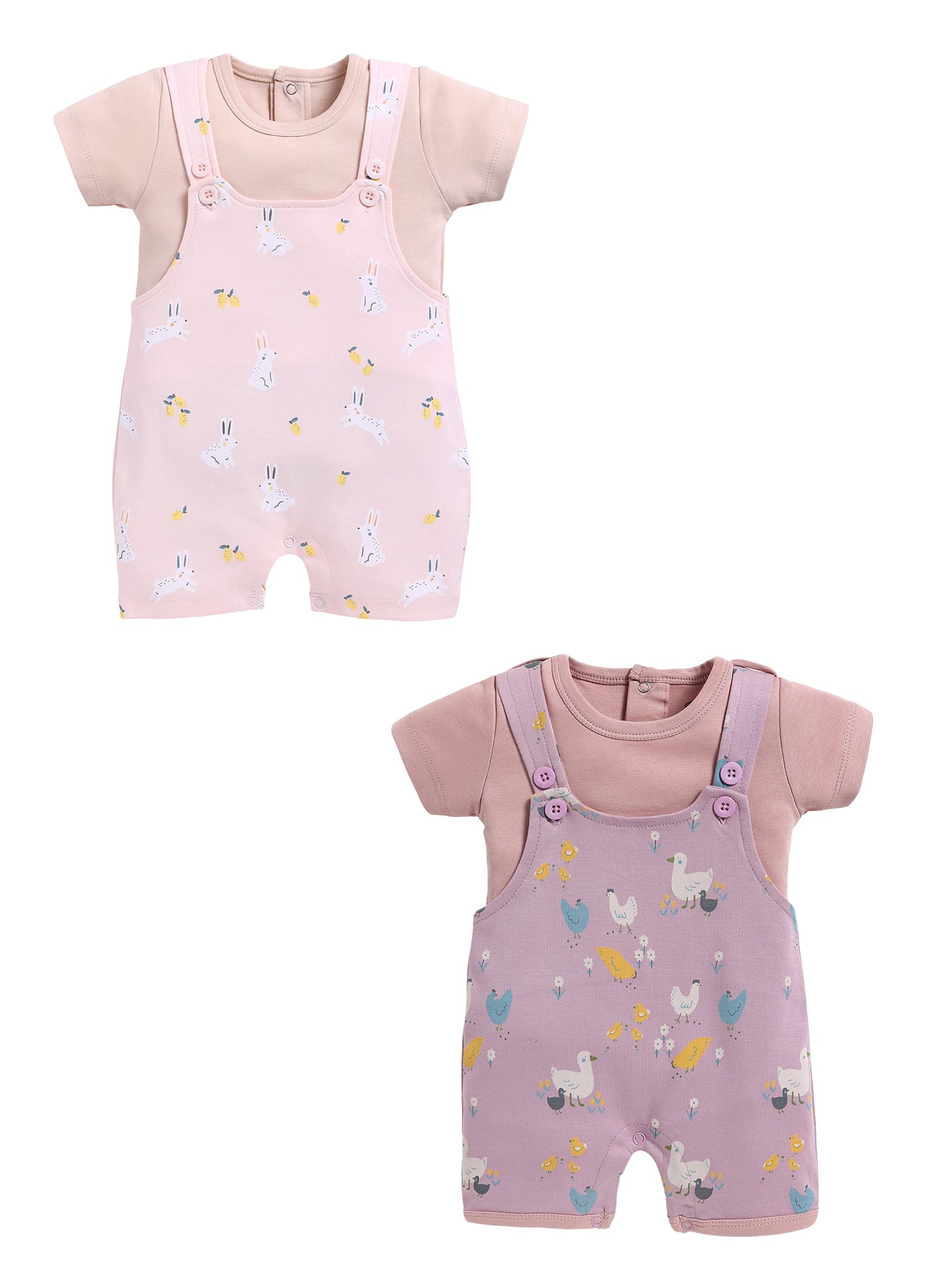 Half Sleeve Dungaree for Girls - Stone & Rose