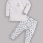 Baby full sleeve Cotton Dress/T-shirts pant set clothes for baby GIRL-WHITE MELLANGE