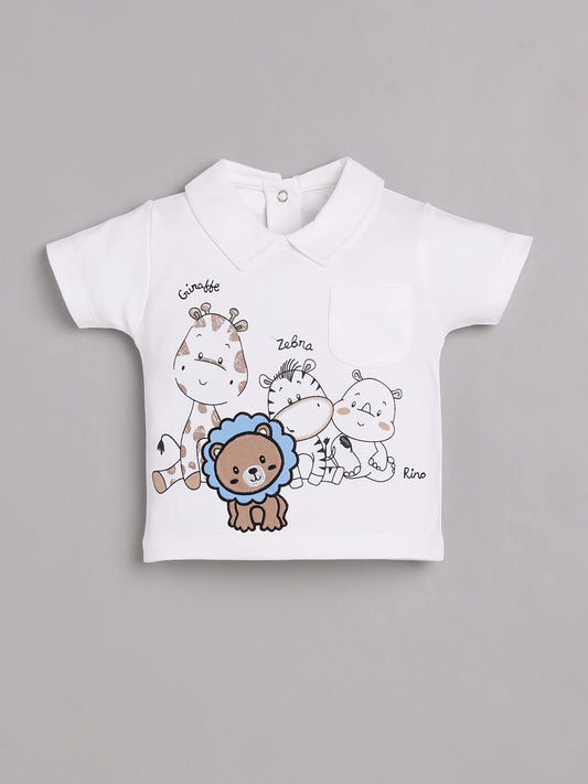 T-shirt and Shorts Set for Baby Boys 100% pure cotton-BEIGE
