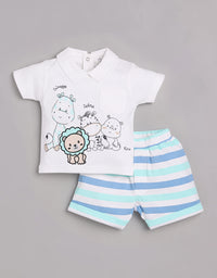 T-shirt and Shorts Set for Baby Boys 100% pure cotton-OLIVE
