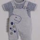 100% Pure Cotton Dungaree for Baby Boys-BEIGE