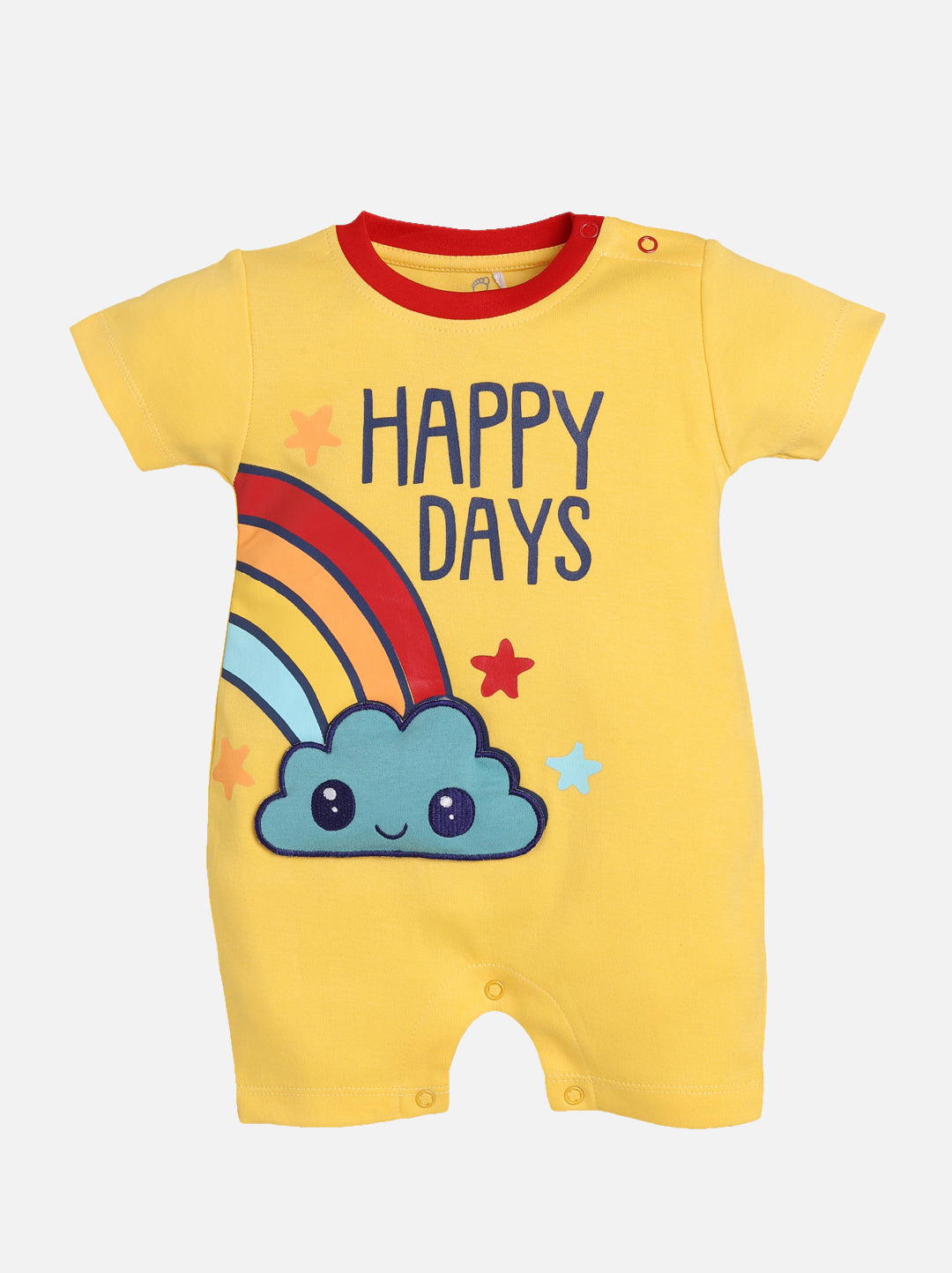 Half Sleeves Round neck Romper/Summer clothes/Creeper/new born/infent wear/ for Baby Boys 100% Pure Cotton-YELLOW