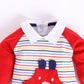 Full sleeve footed Romper For Baby Boy-RED