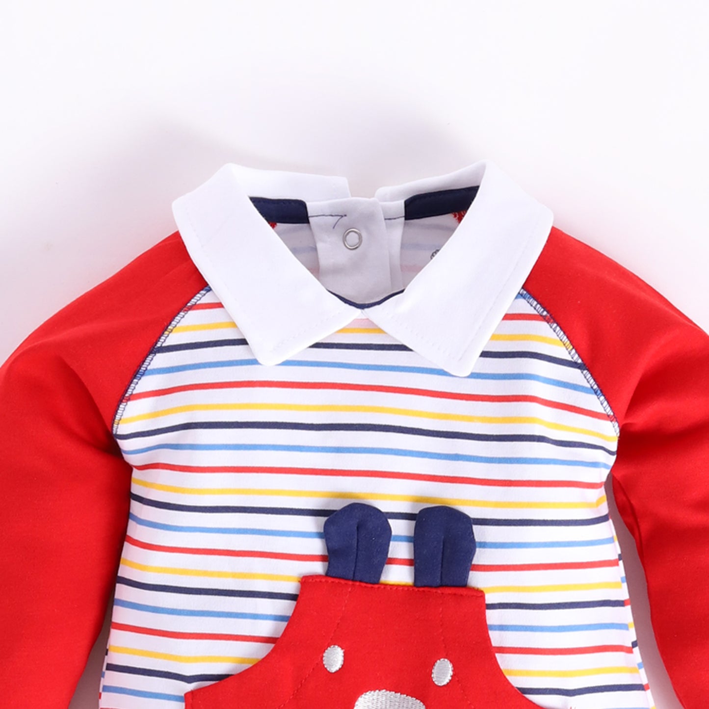 Full sleeve footed Romper For Baby Boy-RED