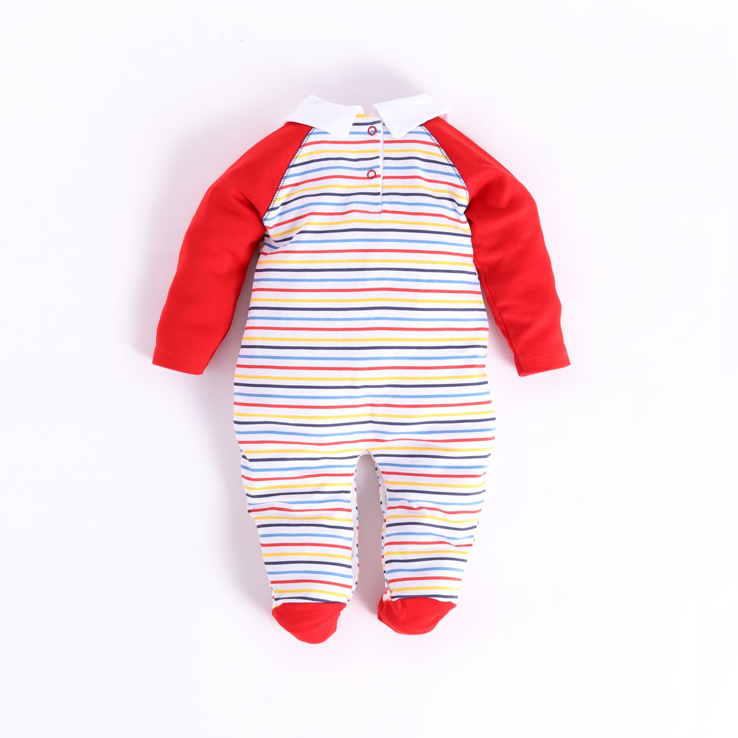 Full sleeve footed Romper For Baby Boy-RED