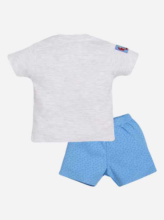 Animal printed T-Shirt Shorts set for Baby Boy-ROYAL