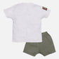 Animal printed T-Shirt Shorts set for Baby Boy-OLIVE