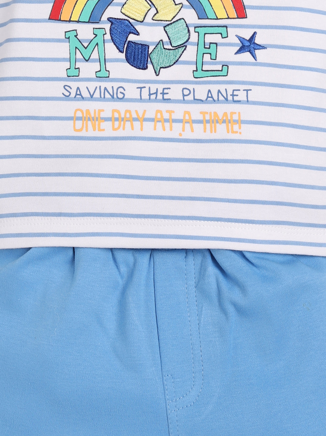 T-shirt and Shorts Set for Baby Boys 100% pure cotton-SKY