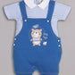 100% Pure Cotton Dungaree for Baby Boys-ROYAL