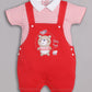 100% Pure Cotton Dungaree for Baby Boys-RED